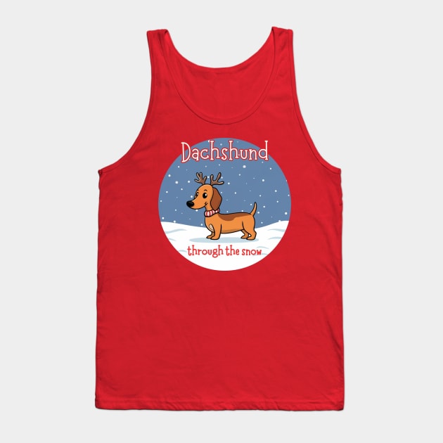 Dachshund Through The Snow Tank Top by Kary Pearson